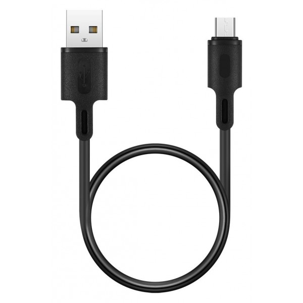 ROCKROSE καλώδιο USB σε Micro USB Beta AM Mini, 2.4A 12W, 30cm, μαύρο (RRCS01MM)