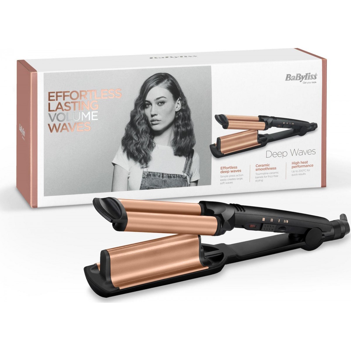 BaByliss W2447E Deep Waves Curling iron Warm Black/Orange 2.5m