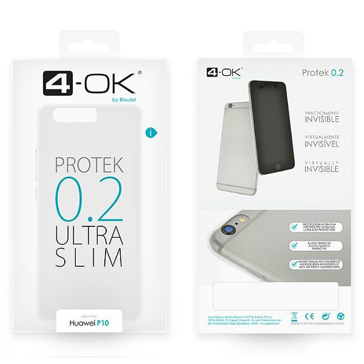 4-OK Protek 0.2 Ultra Slim Case - Huawei P10 Transparent