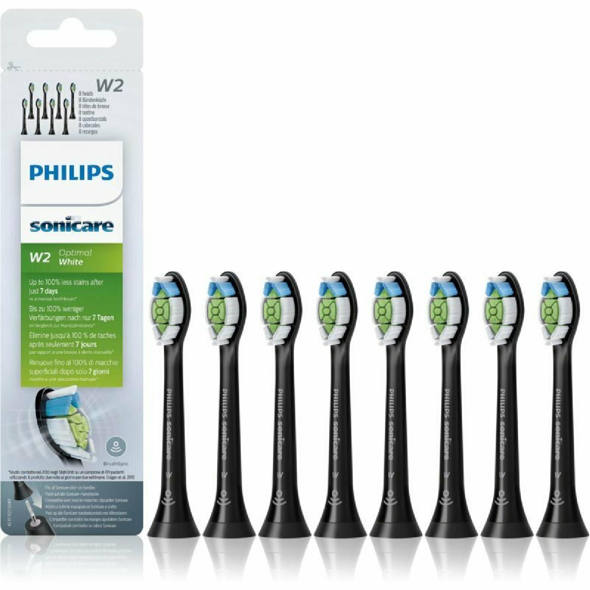 Philips Sonicare HX6068/13 W2 Ανταλλακτικό ,Black 8τμχ