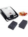 Tefal SW 852 D12 Snack Collection Τοστιέρα Βαφλιέρα με αποσπώμενες πλάκες 700Watt, Black/Stainless