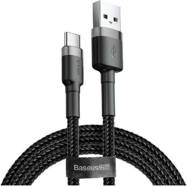 Baseus CATKLF-CG1 Cafule Series USB A to Type-C 2m Grey/Black