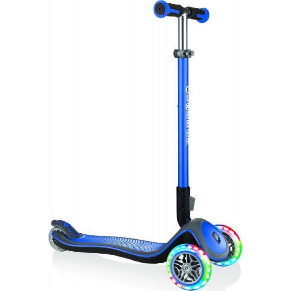 Globber Elite Deluxe With Light-up Wheels Scooter, navy Blue (444-400)