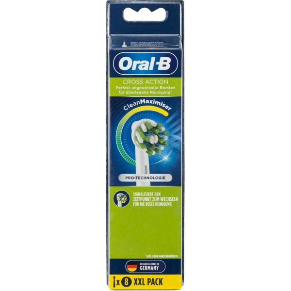 Braun Oral-B Toothbrush heads Cross Action 8pcs CleanMaximizer Pro technology XXXL white (410294)