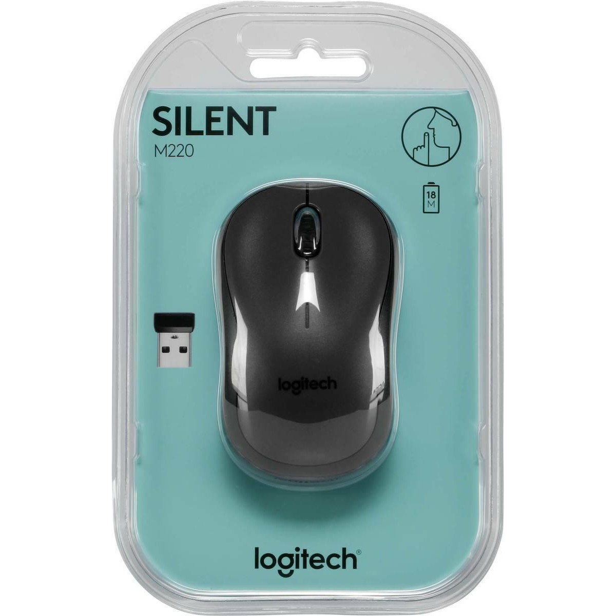 Logitech wireless mouse M220 Silent grey (910-004878)