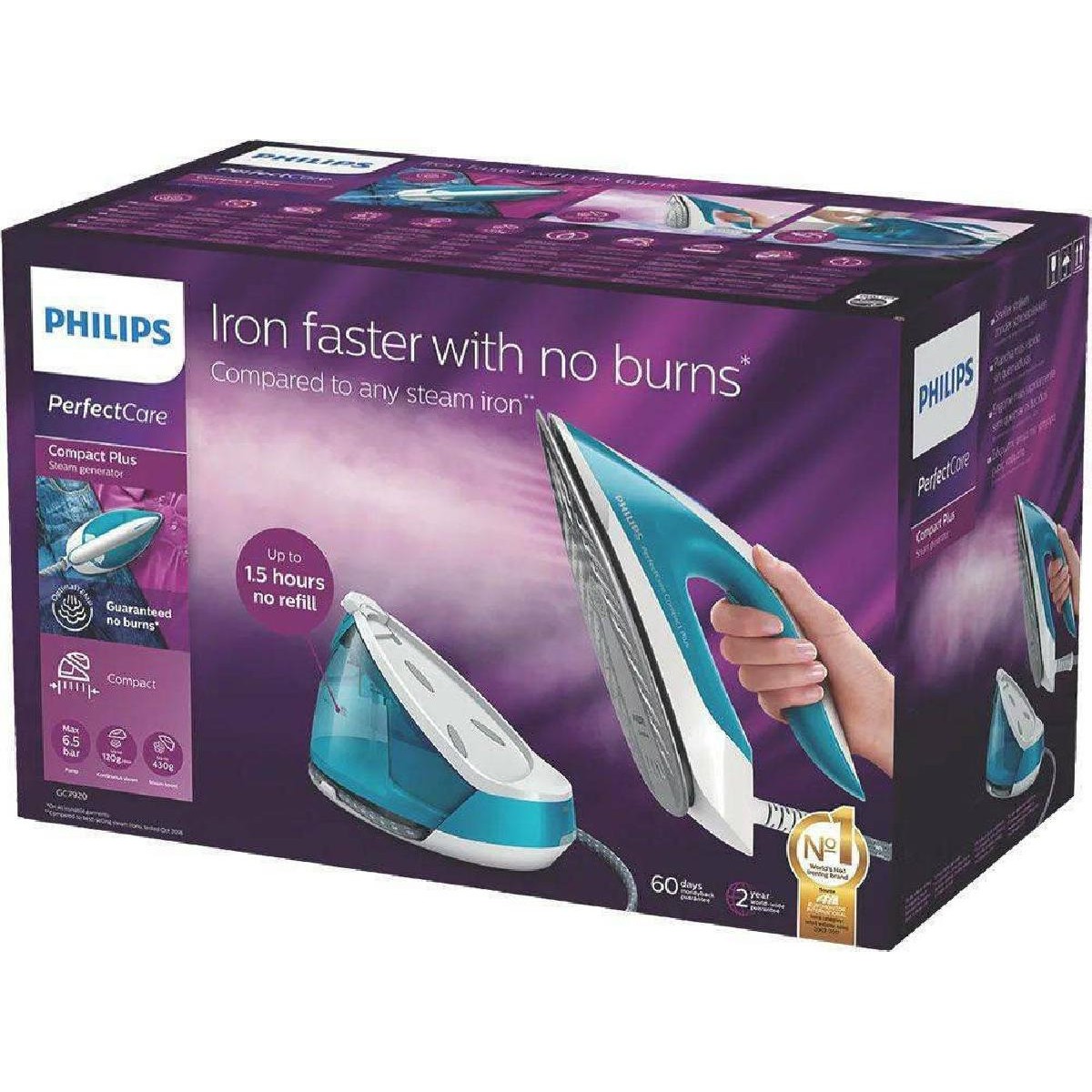 Philips GC7920/20 Σύστημα Σιδερώματος Πίεσης 6.5bar με Δοχείο 1.5lt aqua blue