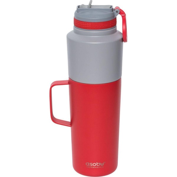 Asobu Θερμός TWP33 RED Twin Pack Bottle with Mug red, 0.9 lt + 0.6 lt