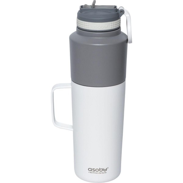 Asobu Θερμός TWP33 WHITE Twin Pack Bottle with Mug white, 0.9 lt + 0.6 lt