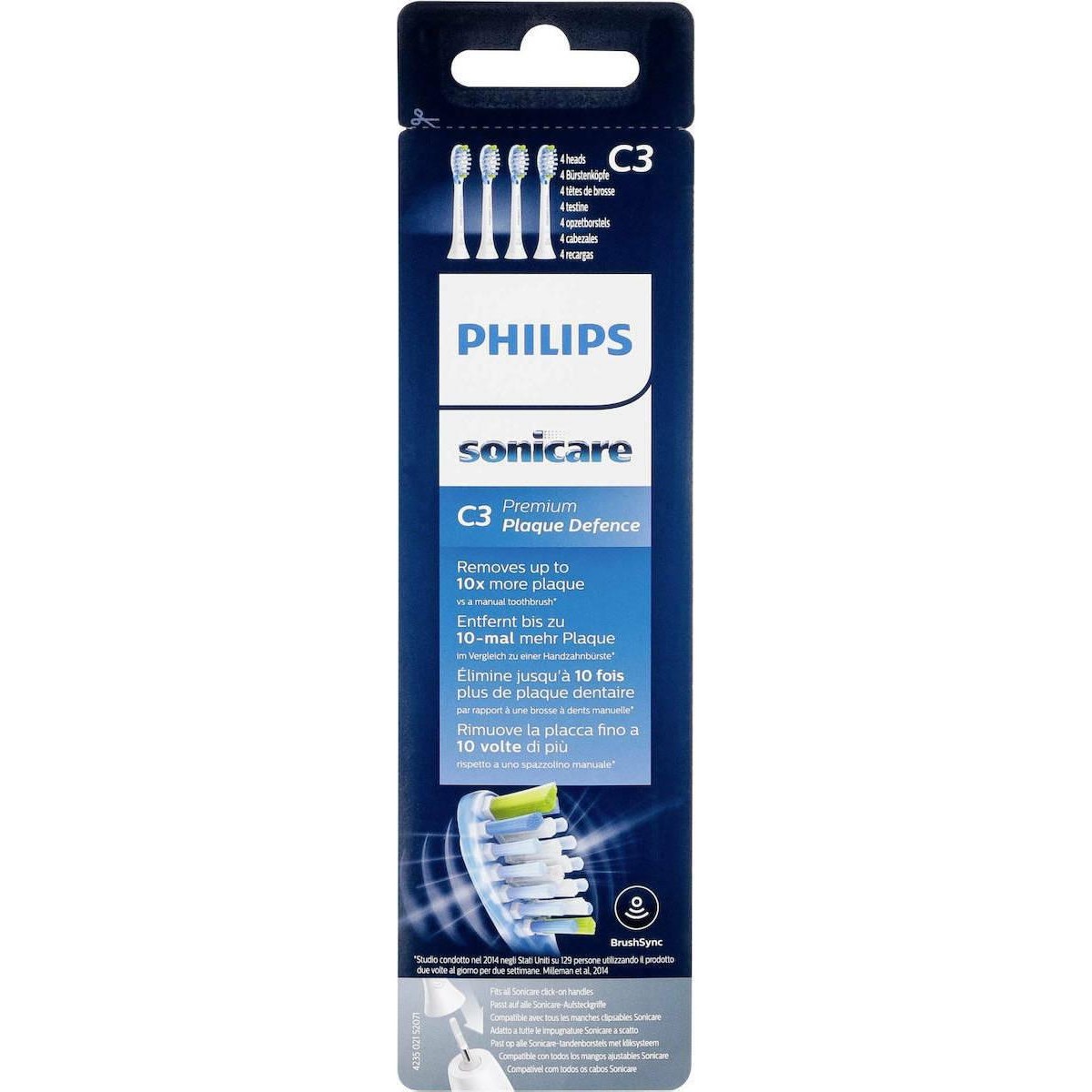 Philips HX9044/17 Sonicare C3 Premium Plaque Defence white 4τμχ