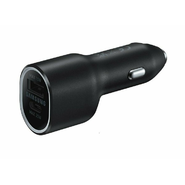 Samsung EP-L4020NBEGEU super fast car charger 1x USB-C-Port 25 Watt -1x USB-Port 15 Watt black