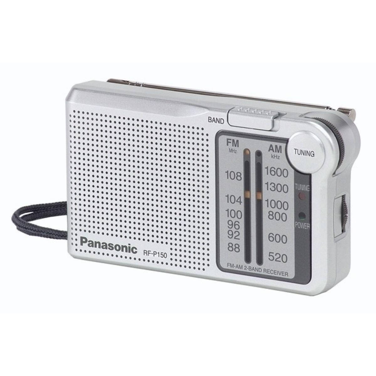 Panasonic Φορητό Ραδιόφωνο (RF-P150D) Ασημί με Υποδοχή Ακουστικών 3.5mm