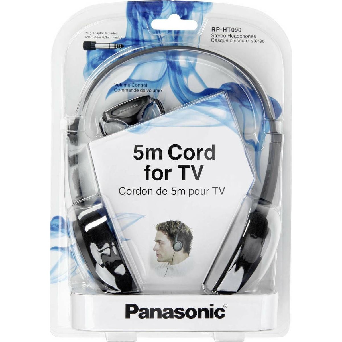 Panasonic RP-HT090E-H  ακουστικά On-Ear 3.5mm καλώδιο 5m γιά τηλεόραση grey