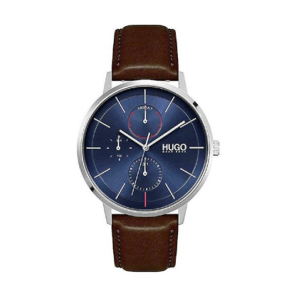 Hugo Boss Exist Ανδρικό Ρολόι με Δερμάτινο Λουράκι σε Καφέ χρώμα 1530201