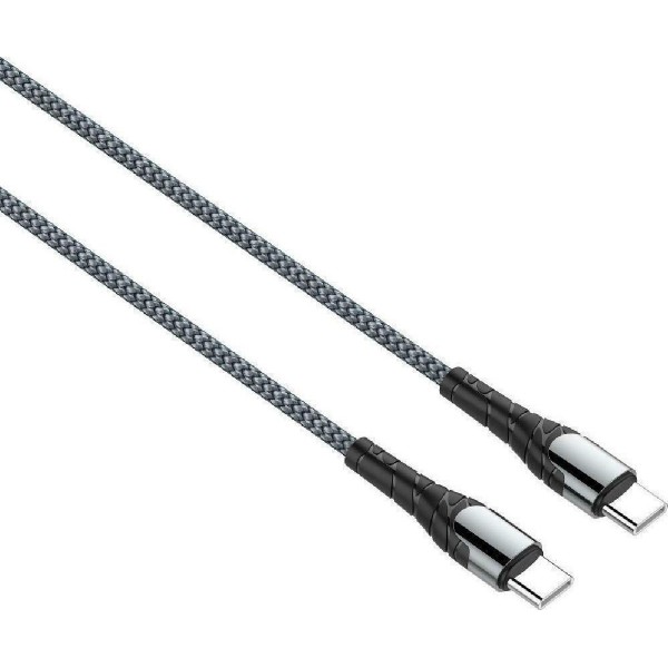LDNIO καλώδιο USB-C σε USB-C 65W PD 1m Γκρι (LC101)