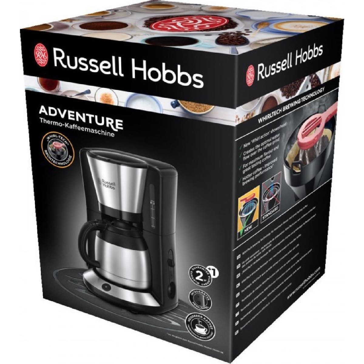 Russell Hobbs Adventure 24020-56 Thermal Carafe Καφετιέρα Φίλτρου 1100 watt Inox Black