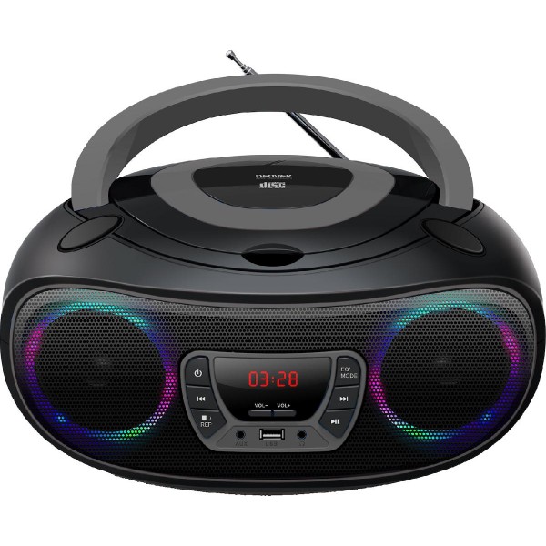 Denver TCL-212BT FM boombox with bluetooth,USB,CD player & AUX input gray