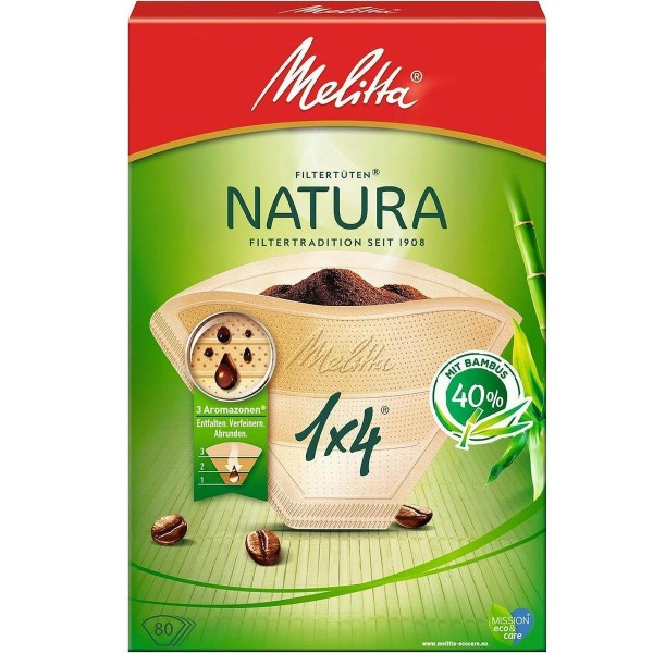 Melitta Natura 80 Φίλτρα Καφέ Χάρτινα από 40% μπαμπού με 3 ζώνες αρώματος