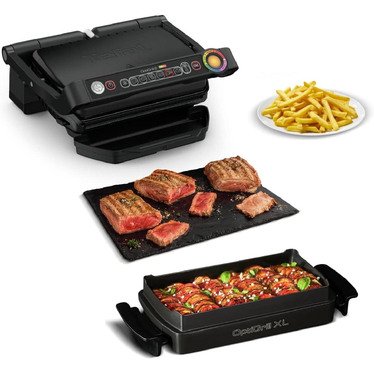 Τοστιέρα grill  Tefal OptiGrill™+  2000 watt Snacking & Baking GC7148 black