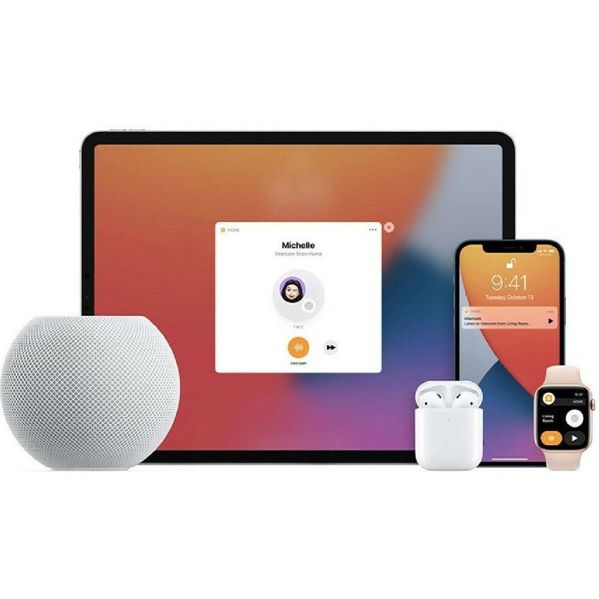 Apple HomePod Μini Smart Hub white Φορητό Ηχείο (MY5H2D/A)