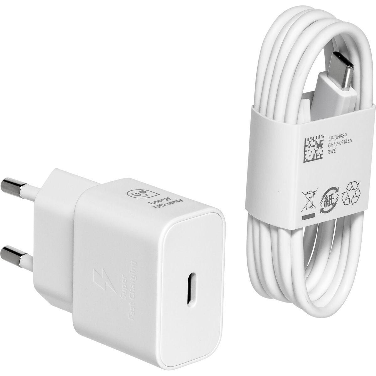 Samsung EP-T2510XWE quick charger with cable USB-C 25 watt white (blister)