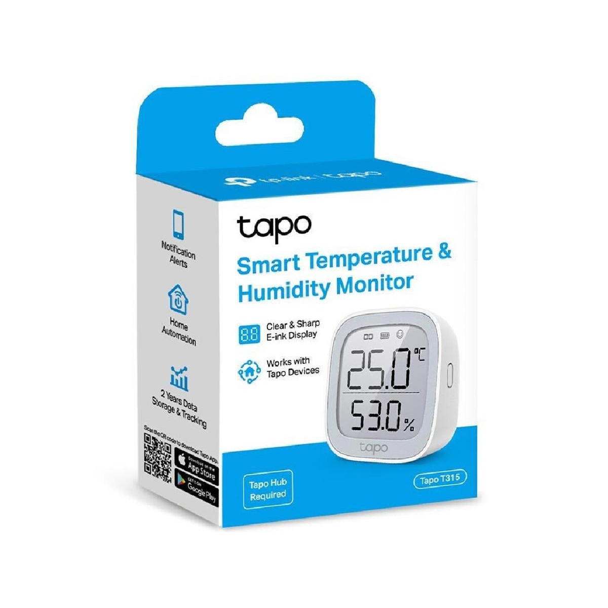 Tp-Link Tapo T315 Ver 1.20 Smart Temperature & Humidity Monitor 2,7