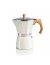 Haeger MOKA Pot 6 Aluminium coffee espresso pot 6 cups beige wood (CP-06A.010A) Haeger MOKA Pot 6 Aluminium coffee espresso pot 6 cups beige wood (CP-06A.010A)