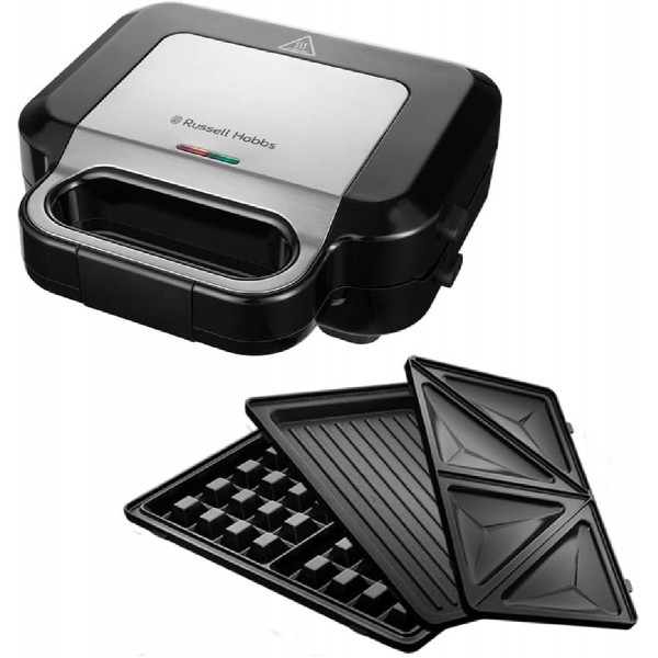 Russell Hobbs Creations 26810-56 Sandwich Waffle Maker 3in1 750 watt black siver