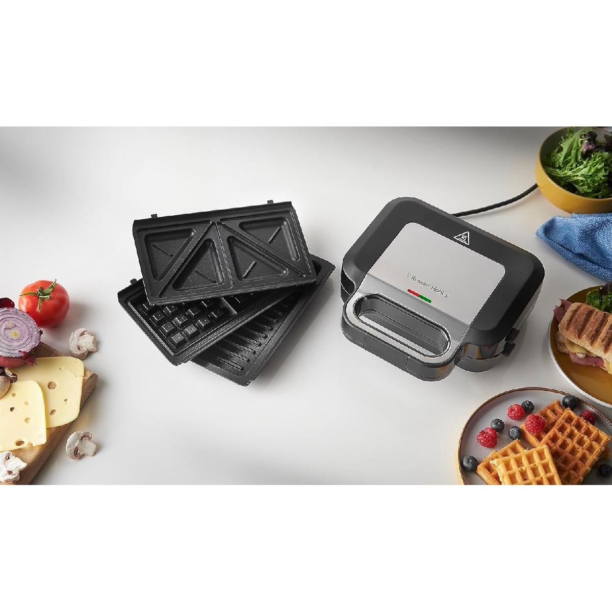 Russell Hobbs Creations 26810-56 Sandwich Waffle Maker 3in1 750 watt black siver