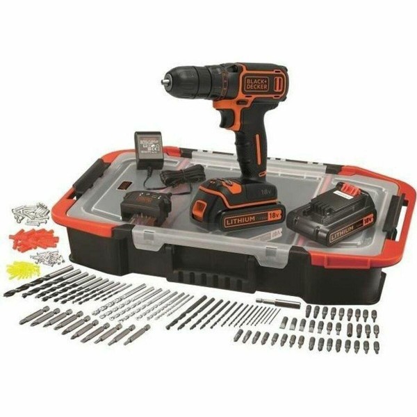 Black & Decker Δραπανοκατσάβιδο Μπαταρίας 18V 2 batteries 160 pieces ( BDCDC18BAST)