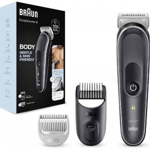 Braun BG5350 Bodygroomer 5 Men's Body Care with SkinShield Technology Grey/White
