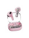 Streetz T150-PLK bluetooth earbuds transparent pink