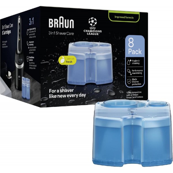 Braun 3-in-1 CCR 8 ShaverCare cleaning cartridges pack of 8