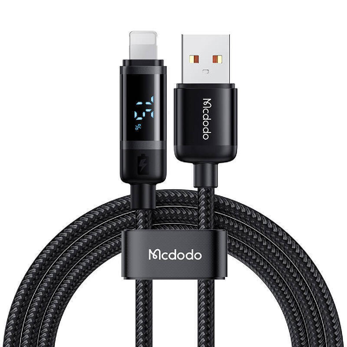 Mcdodo CA-5000 Digital Display USB-A to Lightning Data Cable 1.2m 
 black Mcdodo CA-5000 Digital Display USB-A to Lightning Data Cable 1.2m 
 black