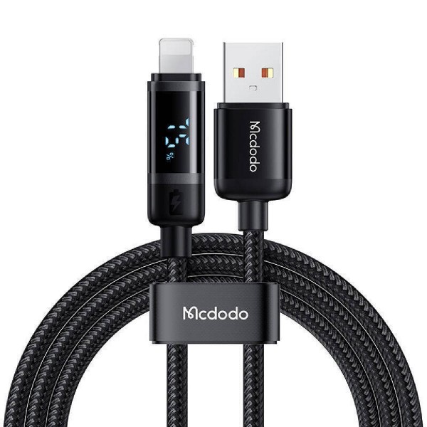 Mcdodo CA-5000 Digital Display USB-A to Lightning Data Cable 1.2m 
 black Mcdodo CA-5000 Digital Display USB-A to Lightning Data Cable 1.2m 
 black