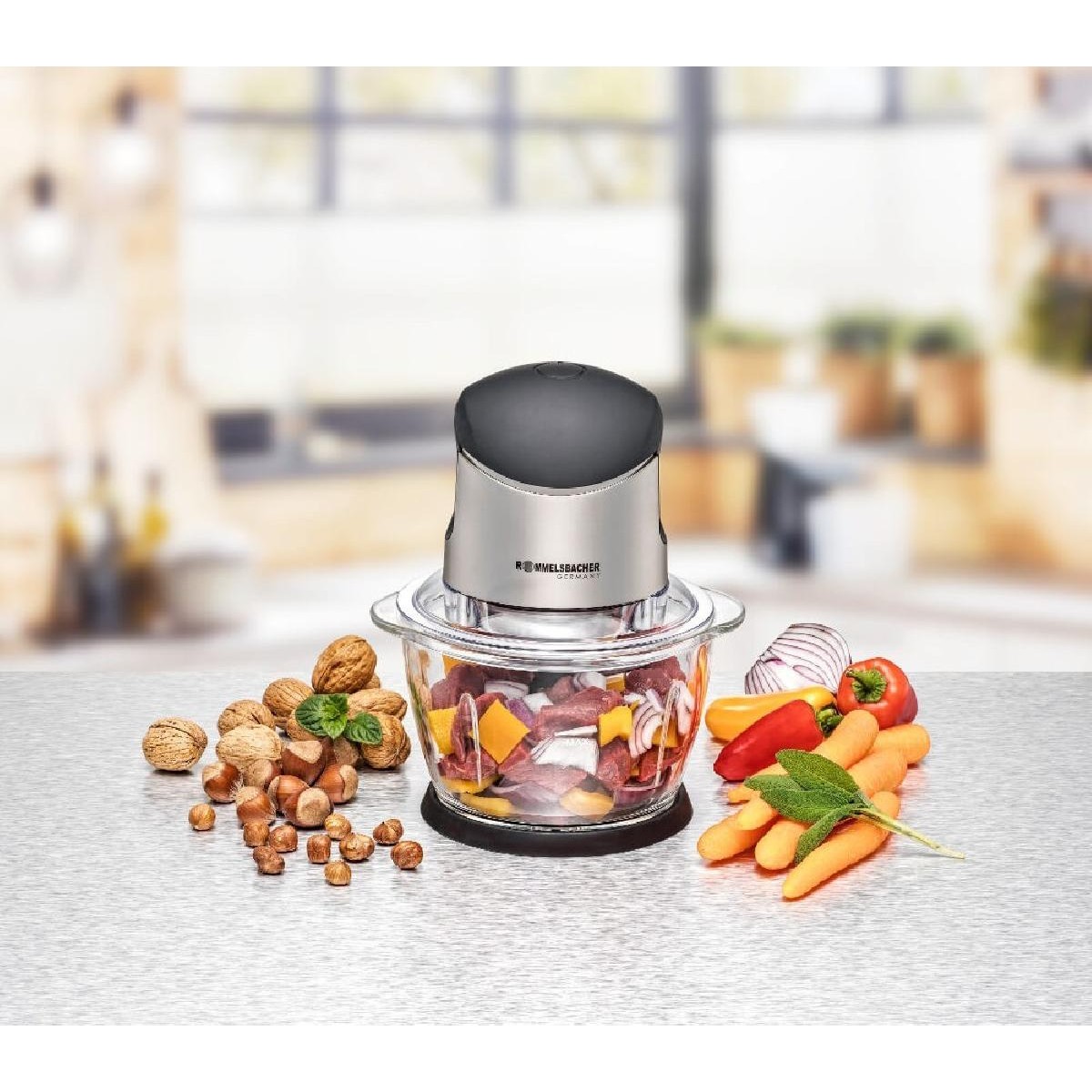 Rommelsbacher MZ 400 Multi Food Chopper 400 watt 1lt stainless steel black
