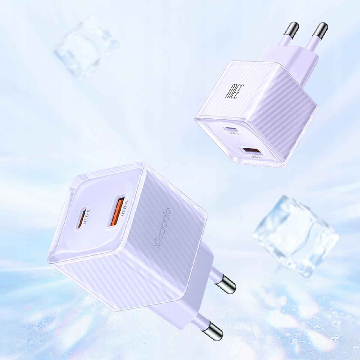 Mcdodo CH-4153 33 watt USB-A +USB-C GAN PD Fast Charger (EU) purple