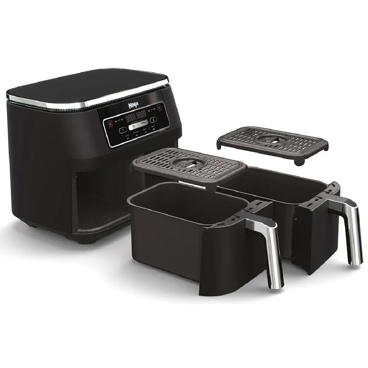 Ninja AF200EU Foodi Dual Zone Φριτέζα Αέρος με Διπλό Αποσπώμενο Κάδο 2400 watt 7.6lt black