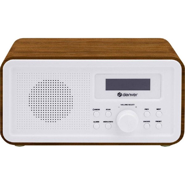 Denver DAB-30DW FM Φορητό Ραδιόφωνο Μπαταρίας Ρεύματος  DAB+ darkwood