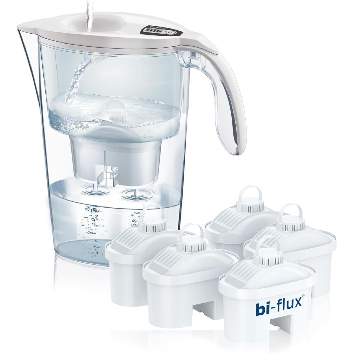 Laica J996 amore per acqua Κανάτα φιλτραρίσματος νερού 2300 ml made in Italy bpa free με 6 Ανταλλακτικά Φίλτρα Bi-Flux