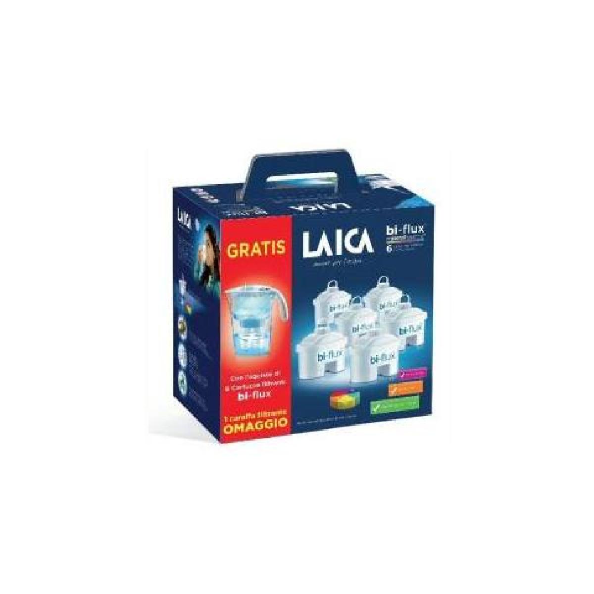 Laica J996 amore per acqua Κανάτα φιλτραρίσματος νερού 2300 ml made in Italy bpa free με 6 Ανταλλακτικά Φίλτρα Bi-Flux