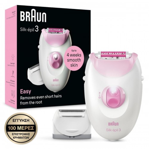 Braun Silk-epil 3-031 Αποτριχωτική μηχανή white pink