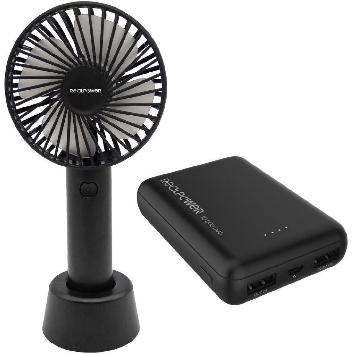 RealPower 270315 mini power bank 10000 mAh + δωρο Ανεμιστηράκι Χειρός usb Επαναφορτιζόμενο