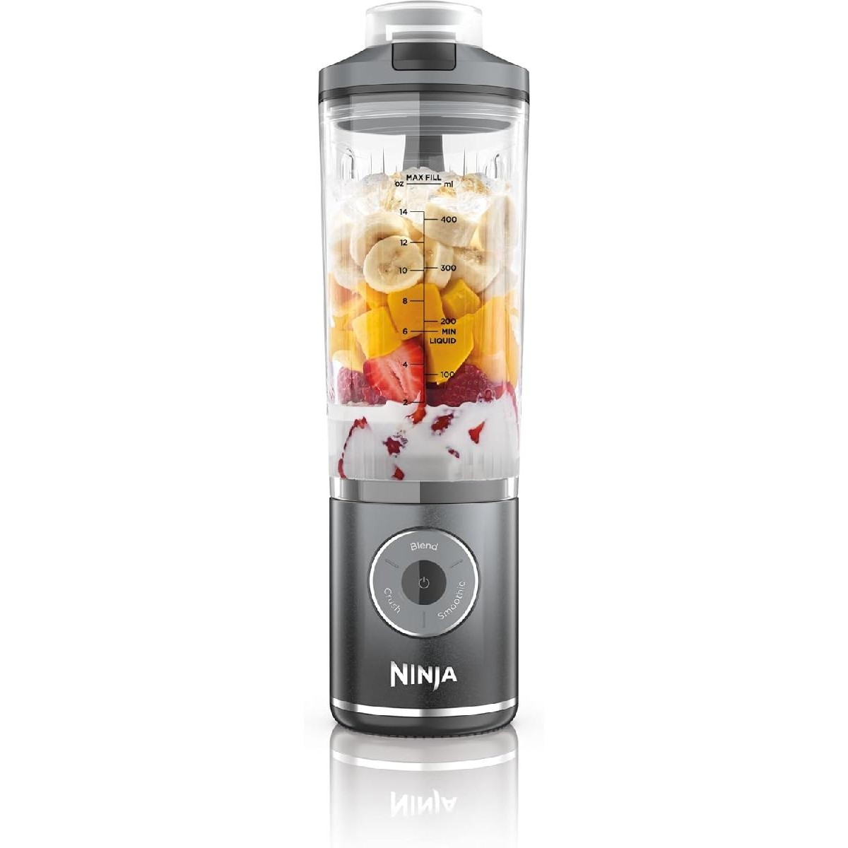 NINJA Blast Max BC251EUGY Portable USB-C Rechargeable Wireless Blender 570ml Cool Grey
