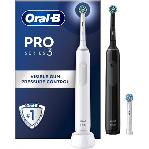 Oral-B Pro 3 3900 Black white Ηλεκτρική οδοντόβουρτσα duo edition