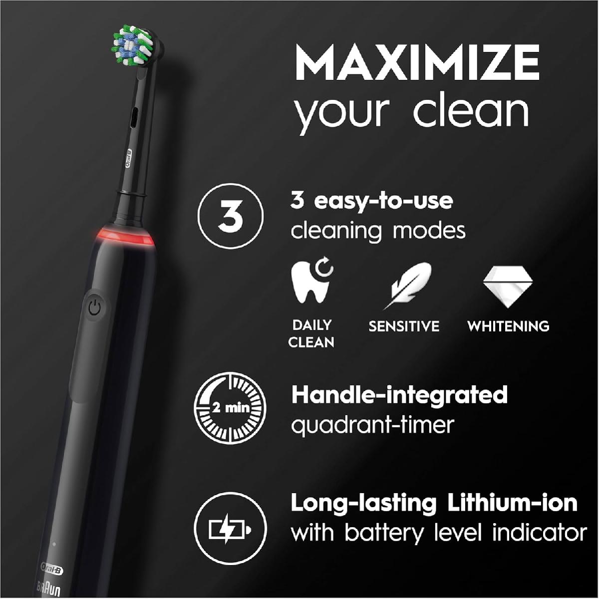 Oral-B Pro 3 3900 Black white Ηλεκτρική οδοντόβουρτσα duo edition