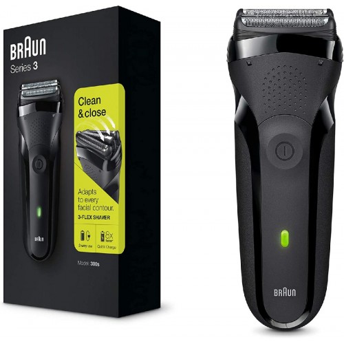 Braun Series 3 300s Ξυριστική Μηχανή Προσώπου Επαναφορτιζόμενη black