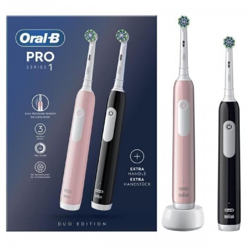 Oral-B Pro 1 Series Ηλεκτρική Οδοντόβουρτσα duo edition black pink (264326)