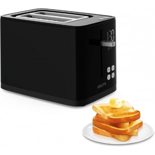 Krups KH6418 Toaster Smartn Light 2 φρυγανιέρα 2 θέσεων with Digital Display black