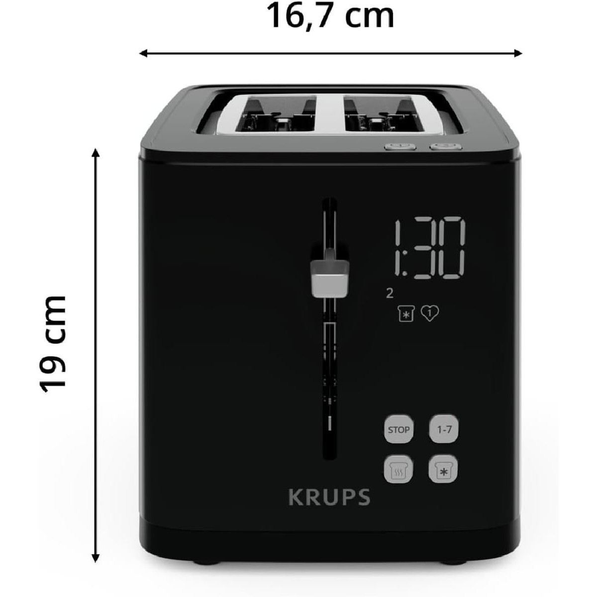 Krups KH6418 Toaster Smartn Light 2 φρυγανιέρα 2 θέσεων with Digital Display black