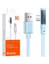 Mcdodo CA-3422 USB-A to Type-C 6A 90 Degree Transparent Data Cable with LED 1.2m blue Mcdodo CA-3422 USB-A to Type-C 6A 90 Degree Transparent Data Cable with LED 1.2m blue